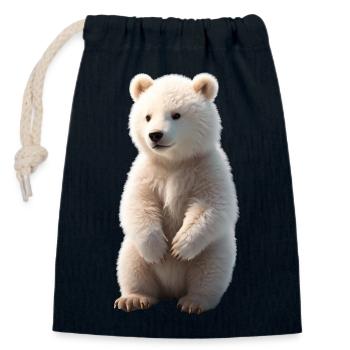 Baby Polar Bear Polar Bear Bear - Closable cotton gift bag (14x20cm) - navy - Front