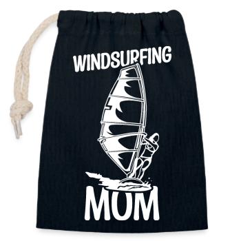 Windsurfer Mutter - Verschließbarer Geschenkbeutel aus Baumwolle (14x20cm) - Navy - Vorne