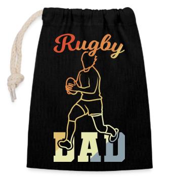 Rugby Father - Closable cotton gift bag (14x20cm) - black - Front