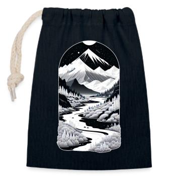 The Mountains 05 - Closable cotton gift bag (14x20cm) - navy - Front