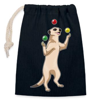Erdmännchen Jongleur Jonglieren - Verschließbarer Geschenkbeutel aus Baumwolle (14x20cm) - Navy - Vorne