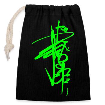 Signature Tag - China Style GRAFITTI - Closable cotton gift bag (14x20cm) - black - Front