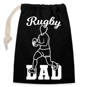 Rugby Dad - Closable cotton gift bag (14x20cm) - black - Front