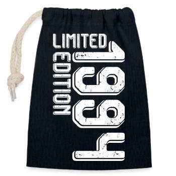 Limited Edition Bold Typography - Closable cotton gift bag (14x20cm) - navy - Front