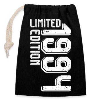 Limited Edition Bold Typography - Closable cotton gift bag (14x20cm) - black - Front