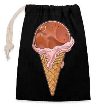 Planète de glace Vénus - Sac cadeau en coton avec cordon (14 x 20 cm) - noir - Devant