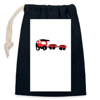 Railroad - Closable cotton gift bag (14x20cm) - navy - Front