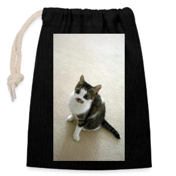 Pretty Kitty - Closable cotton gift bag (14x20cm) - black - Front