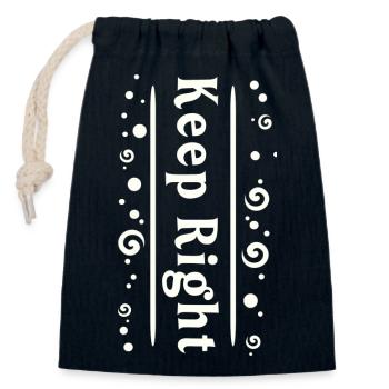 Stay right - Closable cotton gift bag (14x20cm) - navy - Front