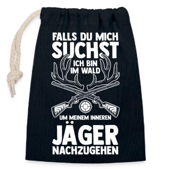 Hunting Hunting Deer Hunting Wild Boar Hunting Hunter - Closable cotton gift bag (14x20cm) - navy - Front