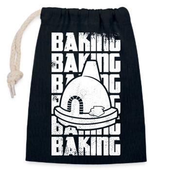 Fun Baking - Closable cotton gift bag (14x20cm) - navy - Front