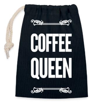 Funny Coffee Sayings - Closable cotton gift bag (14x20cm) - navy - Front