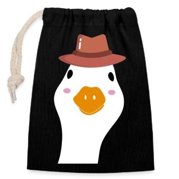 FABULOUSE GOOSE - Closable cotton gift bag (14x20cm) - black - Front