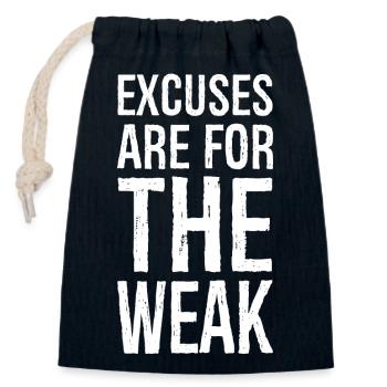 Les excuses sont pour les faibles - Sac cadeau en coton avec cordon (14 x 20 cm) - bleu marine - Devant