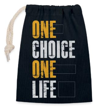 one choice one life - Verschließbarer Geschenkbeutel aus Baumwolle (14x20cm) - Navy - Vorne