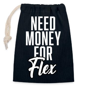 Need Money For Flex - Verschließbarer Geschenkbeutel aus Baumwolle (14x20cm) - Navy - Vorne