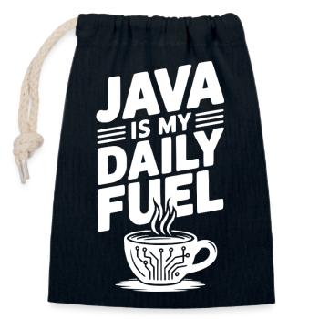 Java ist mein täglicher Treibstoff - Verschließbarer Geschenkbeutel aus Baumwolle (14x20cm) - Navy - Vorne