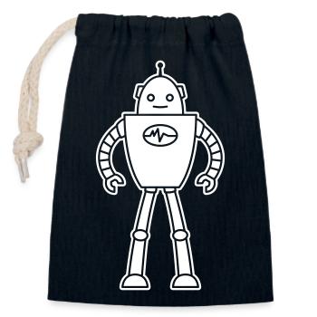 Roboter aus der Zukunft – KI Sci-Fi Nerd Shirt - Verschließbarer Geschenkbeutel aus Baumwolle (14x20cm) - Navy - Vorne