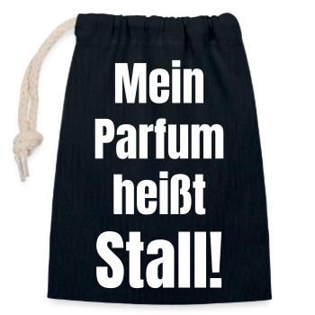 Mein Parfüm heißt Stall - Verschließbarer Geschenkbeutel aus Baumwolle (14x20cm) - Navy - Vorne