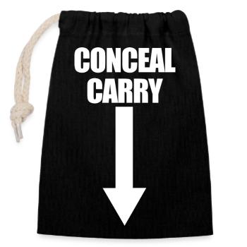 Funny Jokes About Concealed Carrying Weapons - Closable cotton gift bag (14x20cm) - black - Front
