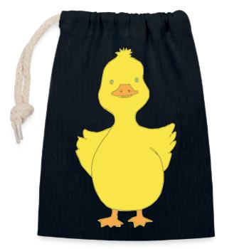 Drôle de canard - Sac cadeau en coton avec cordon (14 x 20 cm) - bleu marine - Devant