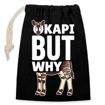Okapi Lovers Okapi Animal Rare Wildlife Love - Closable cotton gift bag (14x20cm) - black - Front