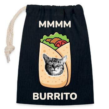 MMMM Burrito - Closable cotton gift bag (14x20cm) - navy - Front