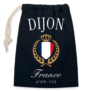 Dijon Frankreich Wappen Krone – Reise Souvenir - Verschließbarer Geschenkbeutel aus Baumwolle (14x20cm) - Navy - Vorne