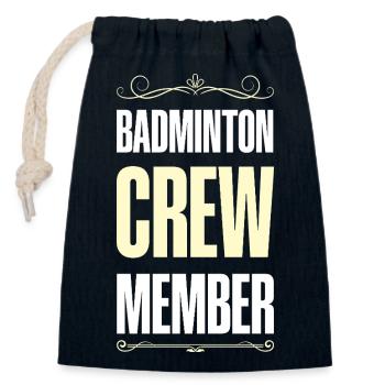 Badminton Crew - Verschließbarer Geschenkbeutel aus Baumwolle (14x20cm) - Navy - Vorne