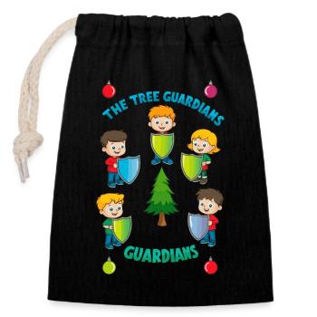 Les gardiens des arbres - Sac cadeau en coton avec cordon (14 x 20 cm) - noir - Devant
