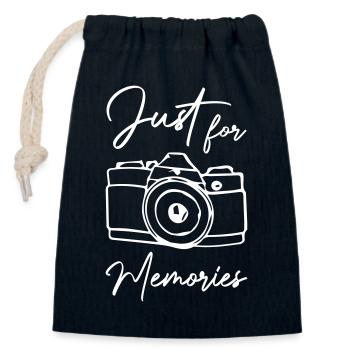 Juste pour la photographie de l’appareil photo de loisir - Sac cadeau en coton avec cordon (14 x 20 cm) - bleu marine - Devant
