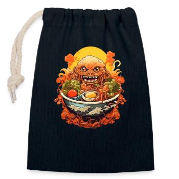 Ramen-Monster - Verschließbarer Geschenkbeutel aus Baumwolle (14x20cm) - Navy - Vorne