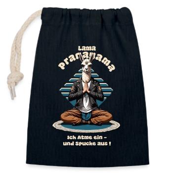 Funny Llama - Closable cotton gift bag (14x20cm) - navy - Front