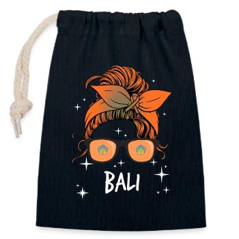 Bali - Closable cotton gift bag (14x20cm) - navy - Front