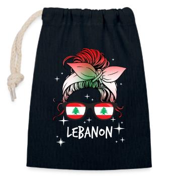 Libanon - Verschließbarer Geschenkbeutel aus Baumwolle (14x20cm) - Navy - Vorne