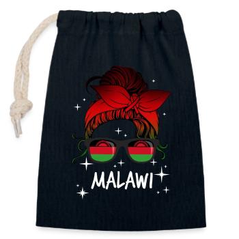 Malawi - Closable cotton gift bag (14x20cm) - navy - Front