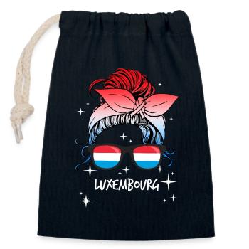 Luxemburg - Verschließbarer Geschenkbeutel aus Baumwolle (14x20cm) - Navy - Vorne