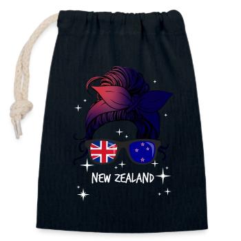 Neuseeland - Verschließbarer Geschenkbeutel aus Baumwolle (14x20cm) - Navy - Vorne