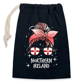 Irlande du Nord - Sac cadeau en coton avec cordon (14 x 20 cm) - bleu marine - Devant