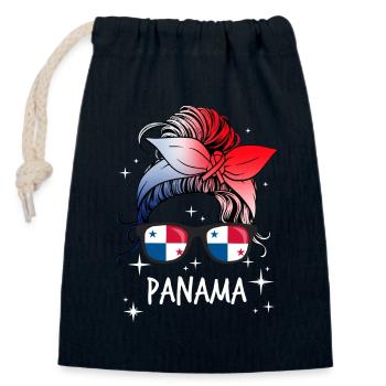Panama - Verschließbarer Geschenkbeutel aus Baumwolle (14x20cm) - Navy - Vorne