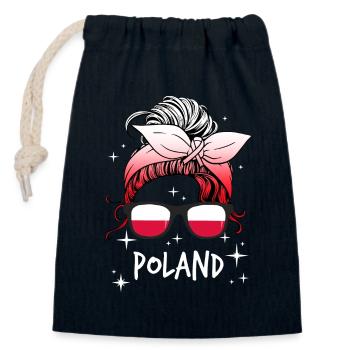 Polen - Verschließbarer Geschenkbeutel aus Baumwolle (14x20cm) - Navy - Vorne