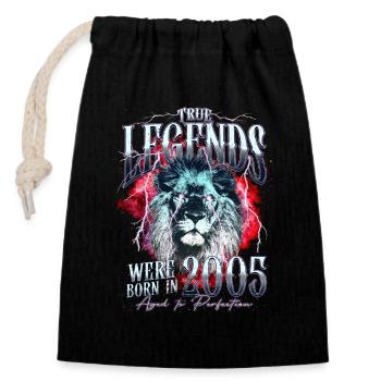 Des légendes sont nées en 2005 - Sac cadeau en coton avec cordon (14 x 20 cm) - noir - Devant