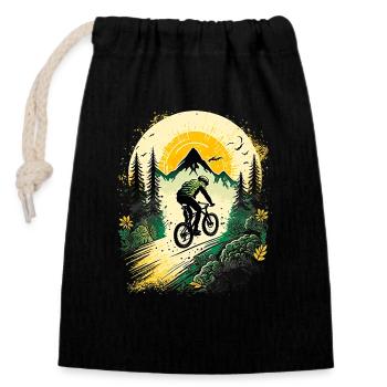Mountainbike BMX MTB Fahrrad Street Trial Outdoor - Verschließbarer Geschenkbeutel aus Baumwolle (14x20cm) - Schwarz - Vorne