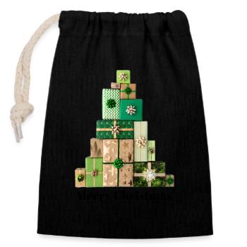 Mess - Closable cotton gift bag (14x20cm) - black - Front