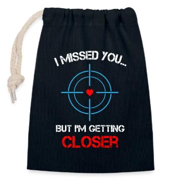 I Missed You Sniper - Closable cotton gift bag (14x20cm) - navy - Front