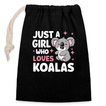 Koala Koala Koala Ours Koala Animal - Sac cadeau en coton avec cordon (14 x 20 cm) - noir - Devant