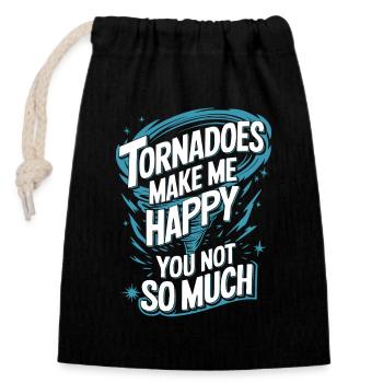 Storm Chasing Tornado Sturm Meteorologe - Verschließbarer Geschenkbeutel aus Baumwolle (14x20cm) - Schwarz - Vorne