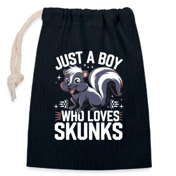 Skunk Zoo Animals - Closable cotton gift bag (14x20cm) - navy - Front