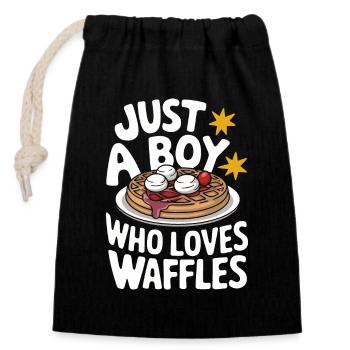 Waffles Breakfast Sweets - Closable cotton gift bag (14x20cm) - black - Front
