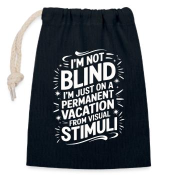 Blind blindness Visually impaired people - Closable cotton gift bag (14x20cm) - navy - Front